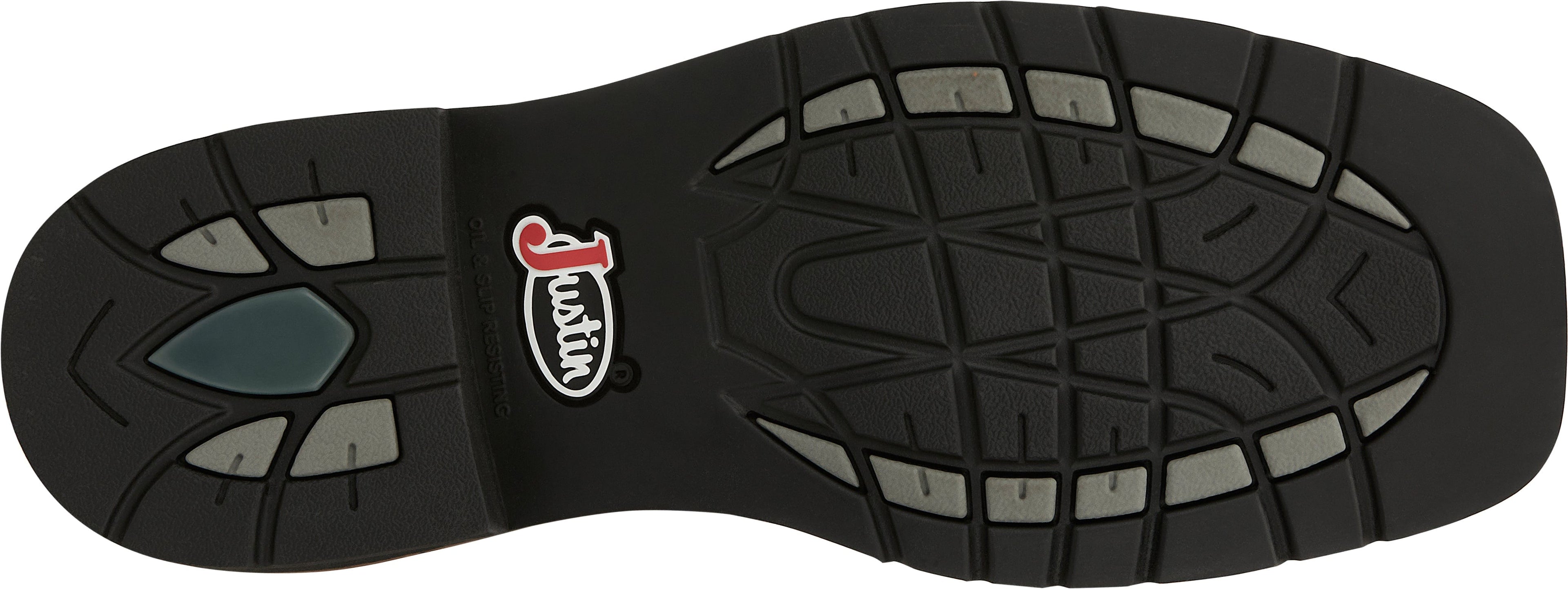 Justin Work Boots Justin Men's Stampede Driller Dark Brown Square Toe Work Boots SE4681