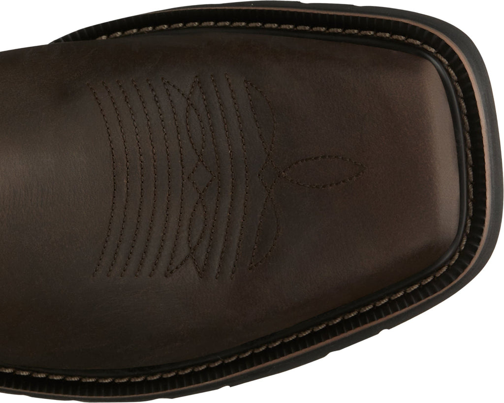 Justin Work Boots Justin Men's Stampede Driller Dark Brown Square Toe Work Boots SE4681