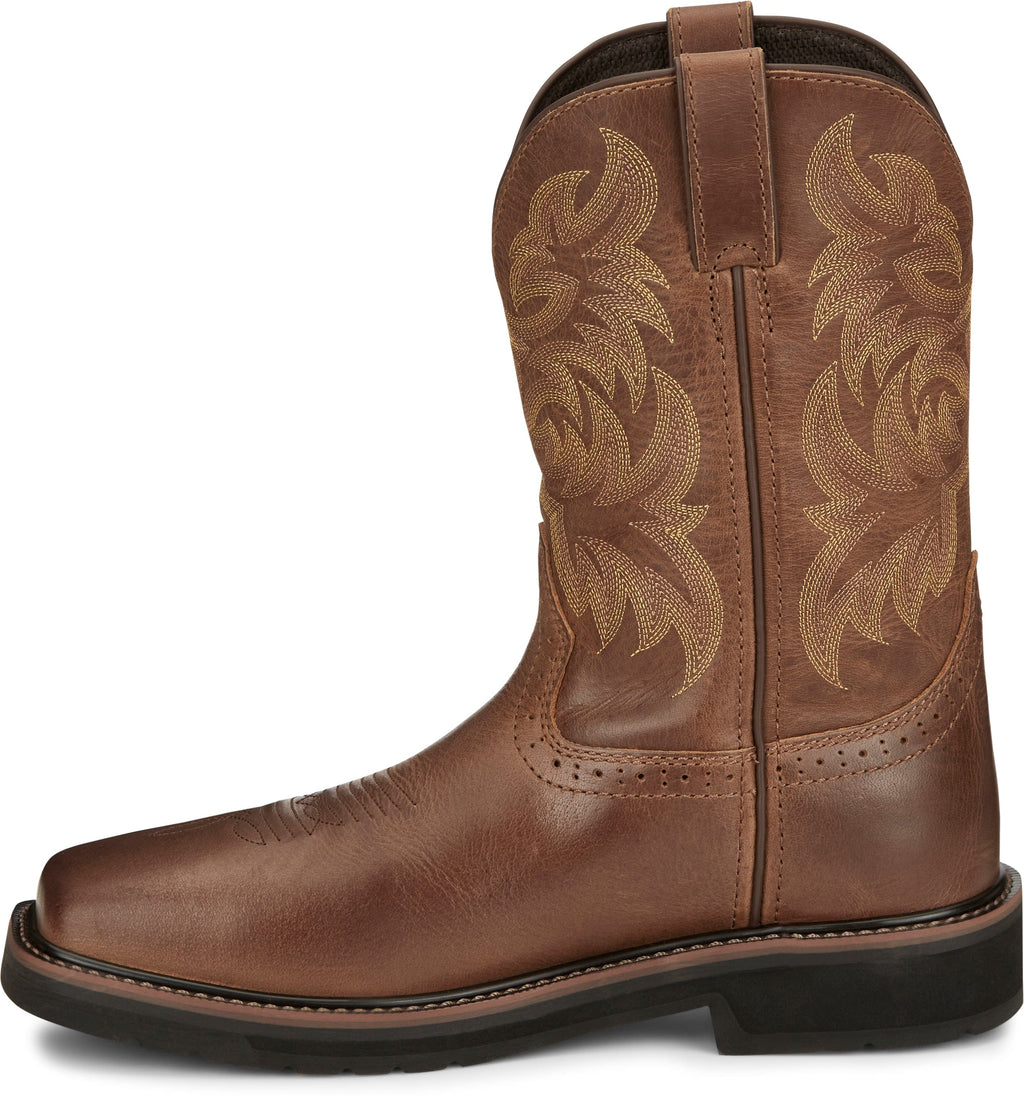 Justin Work Boots Justin Men's Stampede Handler Brown Safety Toe Work Boots - SE4824