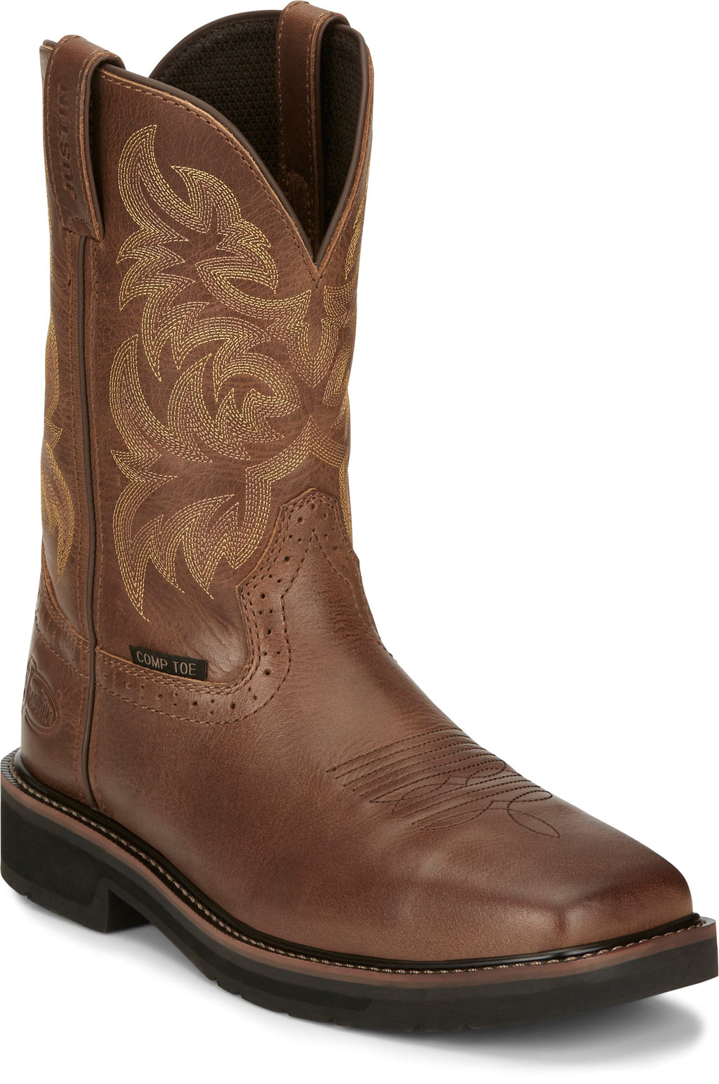 Justin Work Boots Justin Men's Stampede Handler Brown Safety Toe Work Boots - SE4824