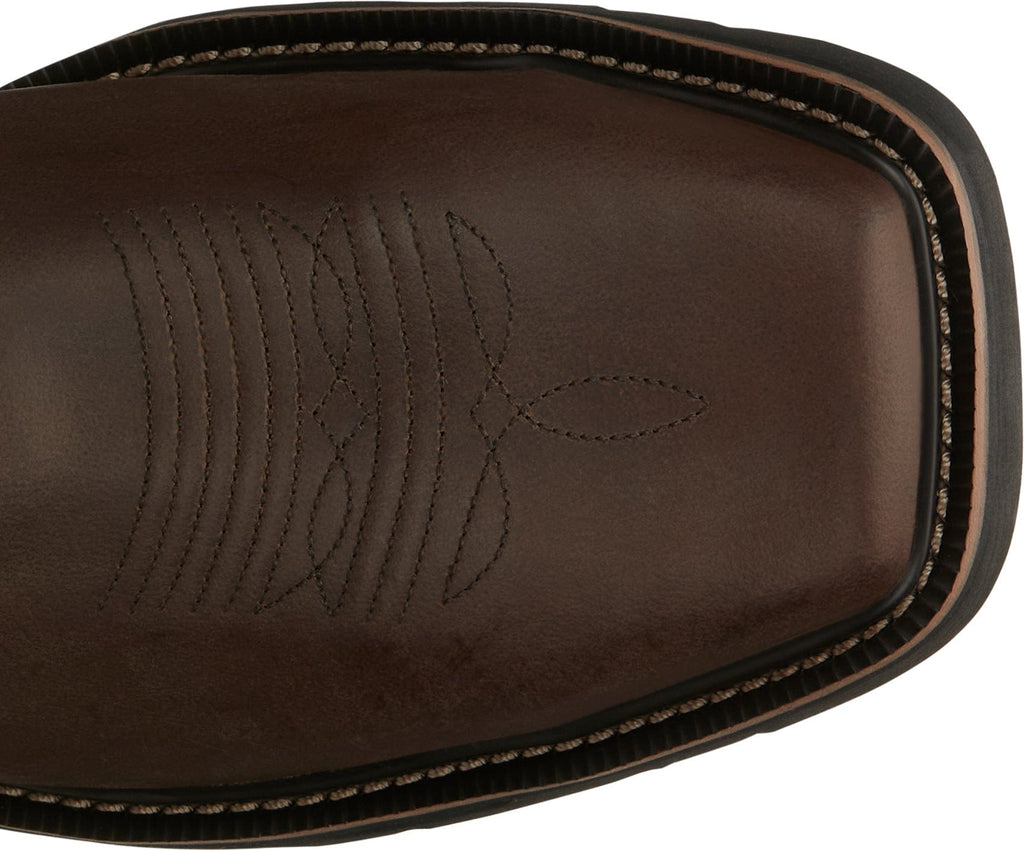 Justin Work Boots Justin Men's Stampede Keavan Dark Brown/Moss Green MetGuard Waterproof Steel Toe Work Boots SE4570