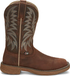 Justin Work Boots Justin Men's Stampede Rush Hickory Brown Square Toe Work Boots SE7400