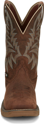 Justin Work Boots Justin Men's Stampede Rush Hickory Brown Square Toe Work Boots SE7400