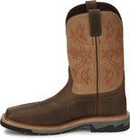 Justin Work Boots Justin Stampede Bolt Light Brown Square Composite Toe Men's Western Work Boot - SE4103