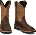 Justin Work Boots Justin Stampede Bolt Light Brown Square Composite Toe Men's Western Work Boot - SE4103