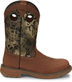 Justin Work Boots Justin Stampede Rush Barley Woodlands Round Toe Waterproof Western Work Boots - SE4318