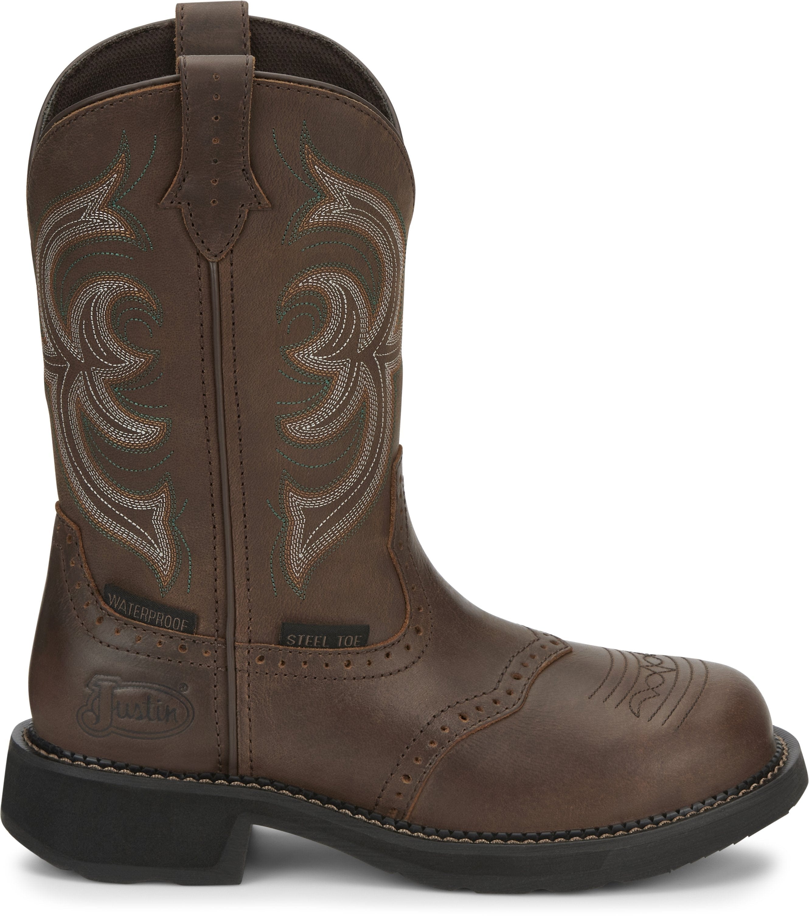 Justin Women's Gypsy Wanette Aged Bark Brown Steel Toe Work Boots
