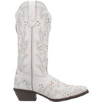 LAREDO Boots Laredo Women's Adrian White Embroidered Pull On Studded Western Boots 52419