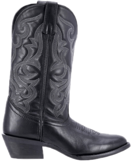 Black round sales toe cowboy boots