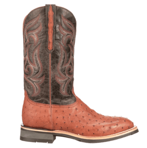 LUCCHESE BOOTS Boots Lucchese Men's Rowdy Cognac/Brown Full Quill Ostrich Horseman Barn Boots M4553.WF