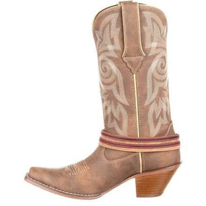 M&F WESTERN Boots Durango Women's Crush Flag Accessory Brown Snip Toe Cowgirl Boots - DRD0208