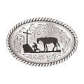 M&F WESTERN Buckle Nocona Youth Cowboy Prayer Silver Belt Buckle 37382