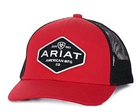 M&F Western Hats Ariat Men's American Manufacturing Logo Patch Red/Black Snapback Ball Cap A300016304