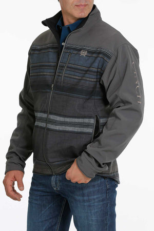 MILLER INTERNATIONAL Outerwear Cinch Men's Colorblocked Charcoal Bonded Jacket MWJ1518006