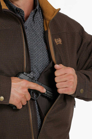MILLER INTERNATIONAL Outerwear Cinch Men's Concealed Carry Brown Bonded Jacket MWJ1537003