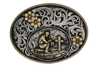 MONTANA SILVERSMITHS Buckle Montana Silversmiths Men's Christian Cowboy In the Wilderness Attitude Buckle A899