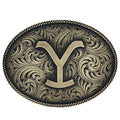 MONTANA SILVERSMITHS Buckle Montana Silversmiths Yellowstone Y Filigree Oval Belt Buckle A913YEL