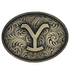 MONTANA SILVERSMITHS Buckle Montana Silversmiths Yellowstone Y Filigree Oval Belt Buckle A913YEL