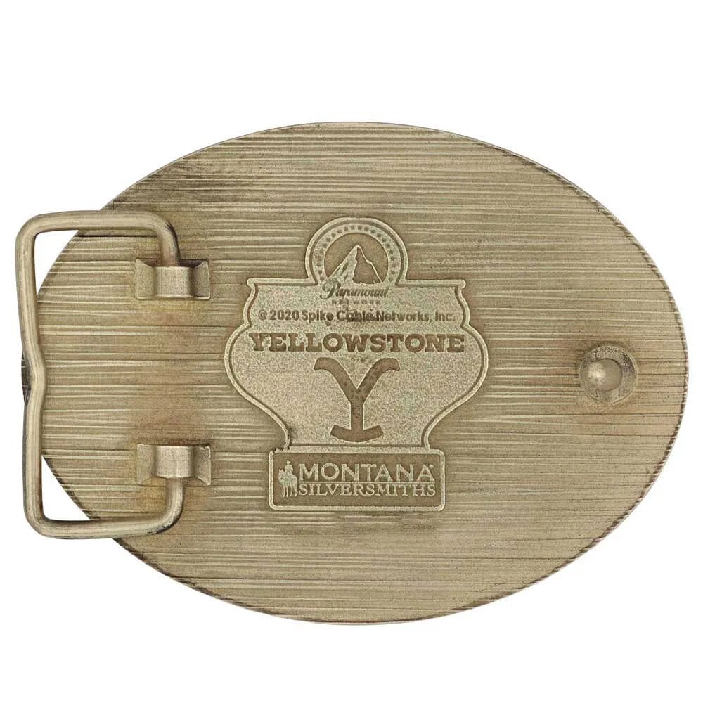MONTANA SILVERSMITHS Buckle Montana Silversmiths Yellowstone Y Filigree Oval Belt Buckle A913YEL
