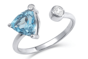 MONTANA SILVERSMITHS Jewelry Montana Silversmiths Azure Trillion Wrap Ring RG4756
