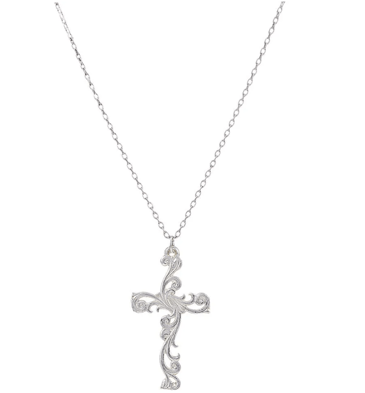Montana Silversmiths Filigree Silver Cross Necklace NC2267D