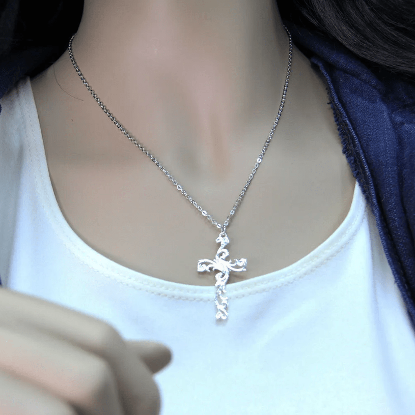 Montana Silversmiths Filigree Silver Cross Necklace NC2267D