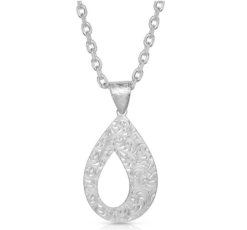 MONTANA SILVERSMITHS Jewelry Montana Silversmiths Teardrop Hollow Necklace NC4698