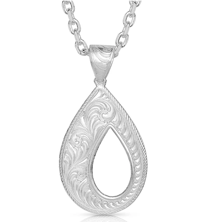 MONTANA SILVERSMITHS Jewelry Montana Silversmiths Teardrop Hollow Necklace NC4698