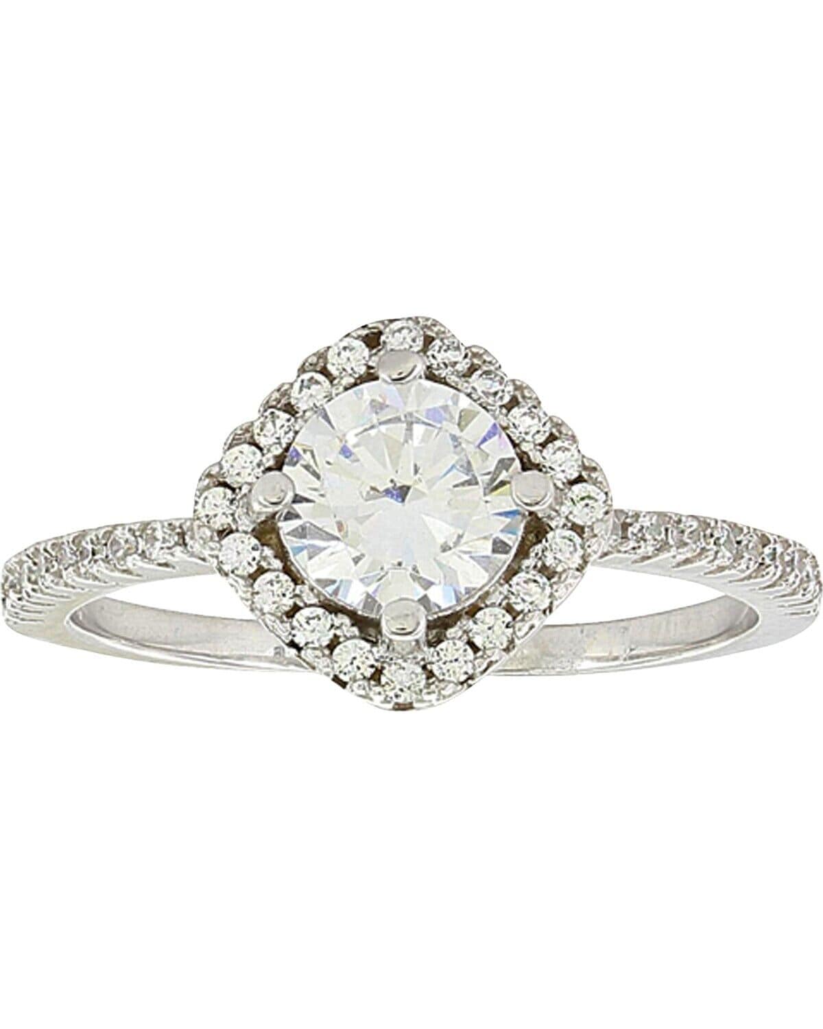 MONTANA SILVERSMITHS Jewelry Montana Silversmiths Women's Squarely Perfect Haloed Ring RG3183