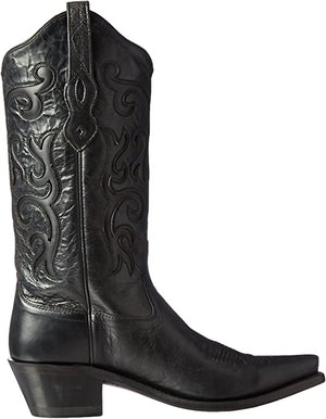 OLD WEST COWBOY BOOT CO. Boots Old West Women's Black Leather Snip Toe Western Boots LF1579