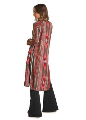 PANHANDLE Outerwear Rock & Roll Cowgirl Women's Aztec Multi Color Duster - 46-1167