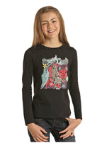 PANHANDLE Shirts Rock & Roll Cowgirl Girl's Squad Goals Long Sleeve Tee G4T1557