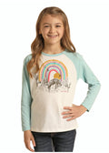 PANHANDLE Shirts Rock & Roll Cowgirl Girl's Western Vibes Graphic Baseball Tee G4T1553