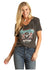 PANHANDLE Shirts Rock & Roll Cowgirl Women's Black Honky Tonk Graphic Tee 49T1174