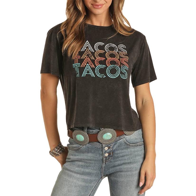 PANHANDLE Shirts Rock & Roll Cowgirl Women's Tacos Tee 49T9905