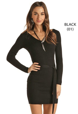 PANHANDLE SLIM Dress BLACK / XL Rock & Roll Cowgirl Women's Knit Dress 18-2383