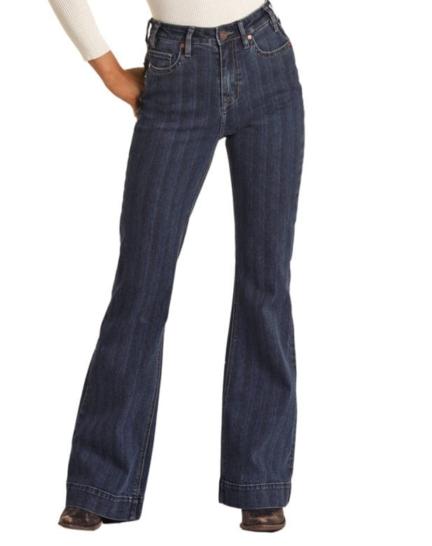 PANHANDLE SLIM Jeans Rock and Roll Cowgirl Women's Striped High Rise Trouser RRWD5HRZQN