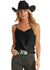 PANHANDLE SLIM Shirts Black / S Rock & Roll Cowgirl Women's Twist Front Lace Cami RRWT20R038