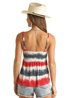 PANHANDLE SLIM Shirts Rock & Roll Cowgirl Women's Americana Tie Dye Tank RRWT20RZNQ