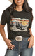 PANHANDLE SLIM Shirts Rock & Roll Cowgirl Women's Black Car and Desert Graphic Tee RRUT21R12L