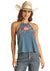 PANHANDLE SLIM Shirts Rock & Roll Cowgirl Women's Floral Embroidered Halter Tank RRWT20RZN5