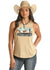 PANHANDLE SLIM Shirts Rock & Roll Cowgirl Women's Scenery Beige Graphic Tank RRWT20R0YU