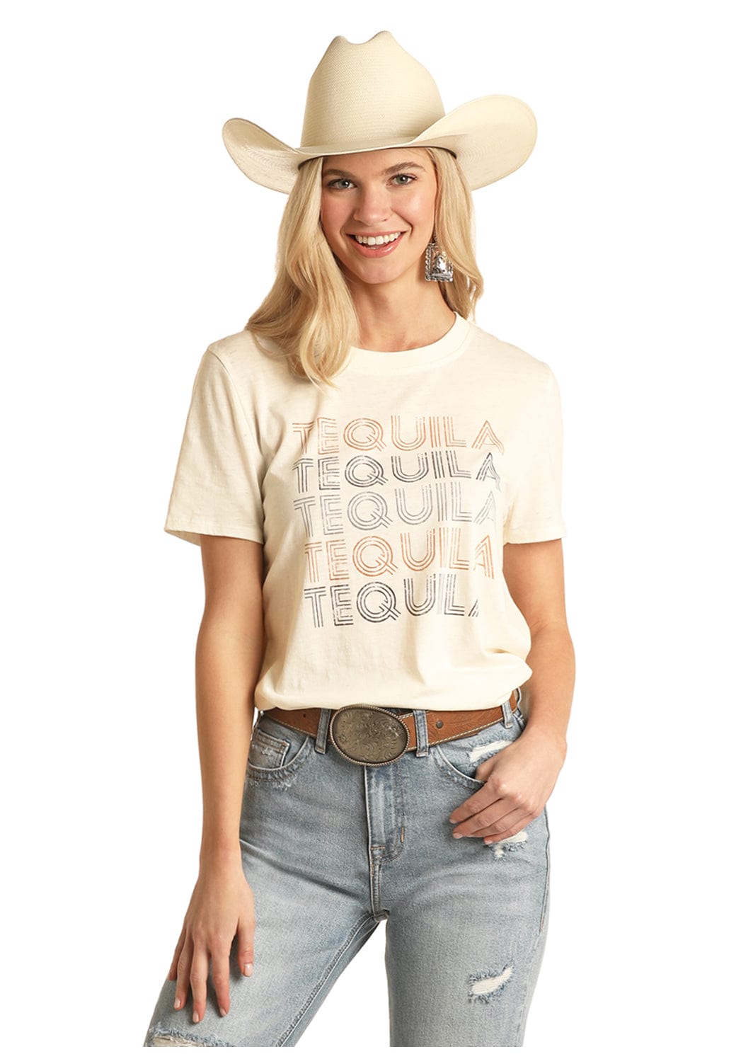 PANHANDLE SLIM Shirts Rock & Roll Cowgirl Women's Tequila Graphic Tee 49T3242