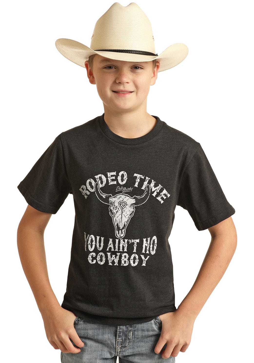 PANHANDLE SLIM Shirts Rock & Roll Denim Boys "Ain't No Cowboy" Dale Brisby Black Graphic T-Shirt RRBT21RZM9