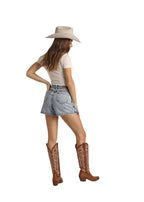 PANHANDLE SLIM Shorts Rock & Roll Cowgirl Women's Medium Wash Denim Skort 68H3694