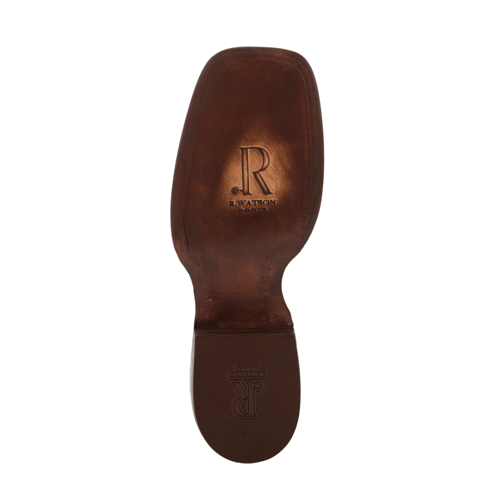 R WATSON BOOTS Boots R. Watson Men's Chocolate/Kango Tabac Bruciato Full Quill Ostrich Western Boots ZM1016-2