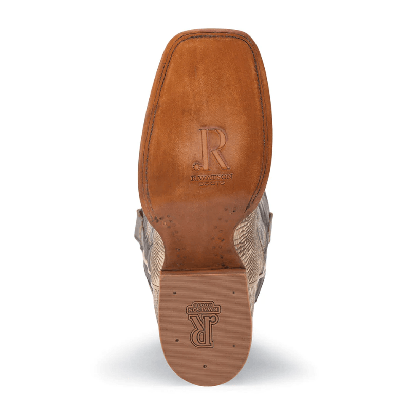 R WATSON BOOTS Boots R. Watson Men's Natural Ring Tail Lizard Exotic Cowboy Boots RW7900-2