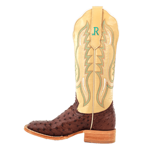 R WATSON BOOTS Boots R. Watson Women's Kanga Tabaco Full Quill Ostrich Exotic Western Boots RWL4301