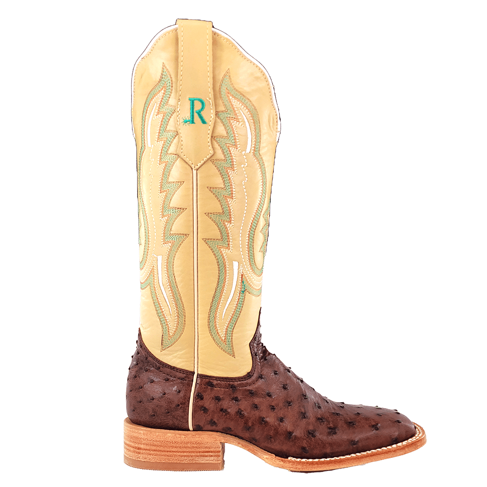 R WATSON BOOTS Boots R. Watson Women's Kanga Tabaco Full Quill Ostrich Exotic Western Boots RWL4301