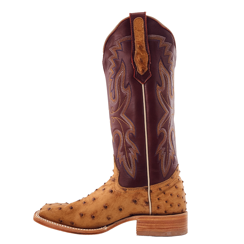R WATSON BOOTS Boots R. Watson Women's Saddle Bruciato Full Quill Ostrich Western Boots RWL4304